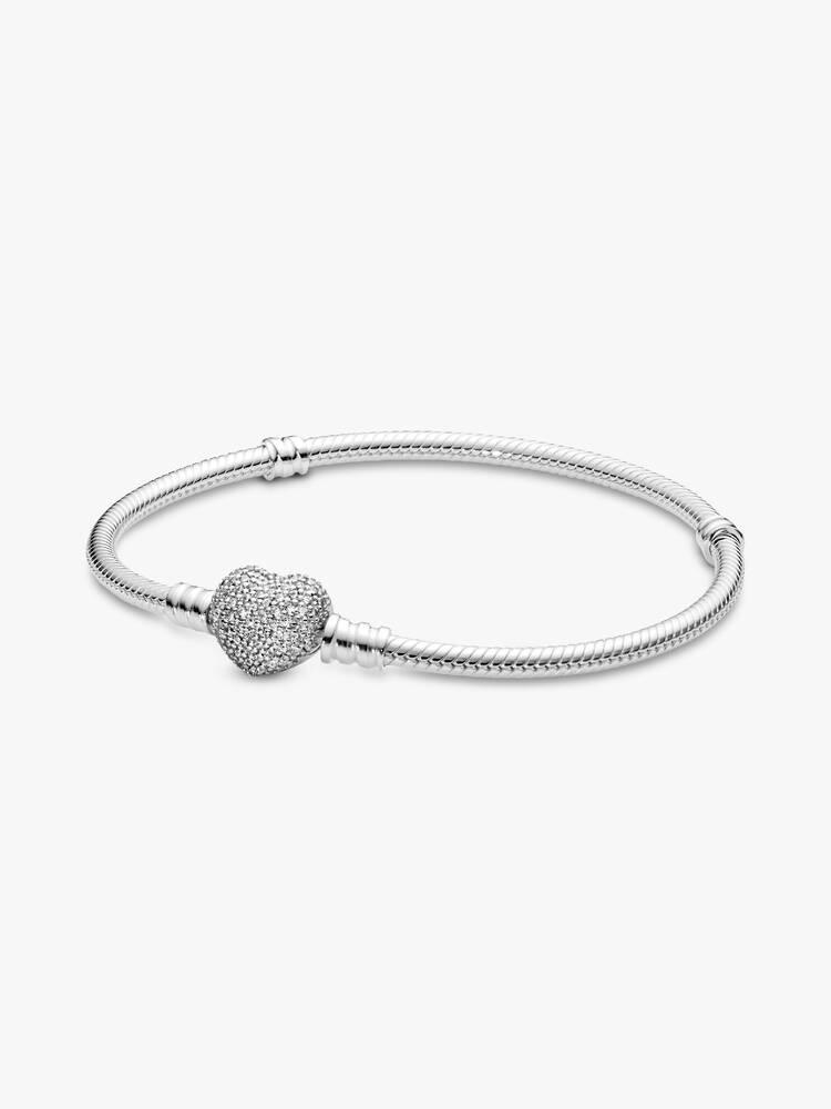 Pulsera de cadena de serpiente y corazón brillante