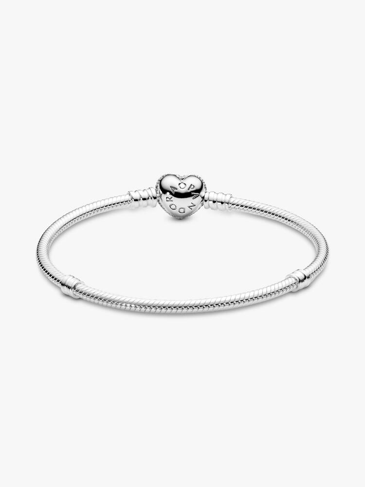 Pulsera de cadena de serpiente y corazón brillante