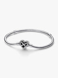 Pulsera cadena de serpiente con broche Corazón infinito