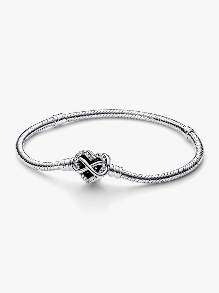 Pulsera cadena de serpiente con broche Corazón infinito