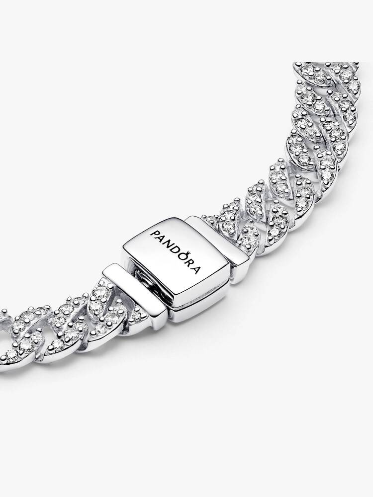 Pulsera de cadena cubana en pavé de Pandora
