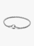 Pulsera de serpiente trenzada con broche redondo de Pandora
