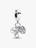 Charm colgante de familia triple Infinito
