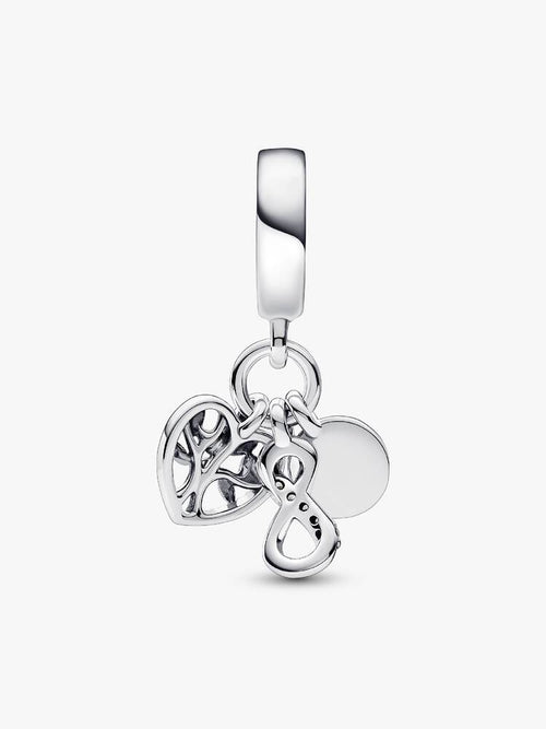 Charm colgante de familia triple Infinito